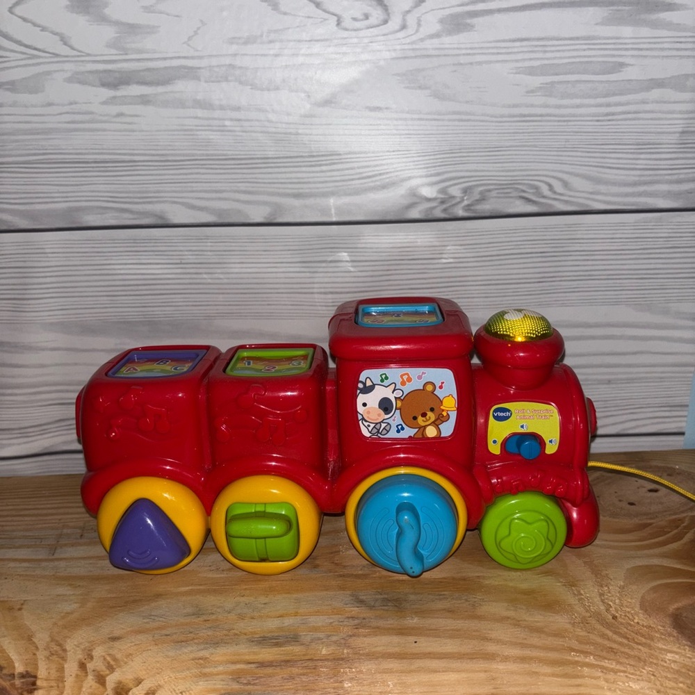 Vibrant Red and Yellow Learning Train Toy